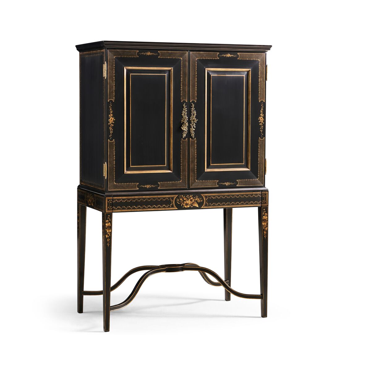 Formal Black & Gold Drinks Cabinet ( 492356-FBG )
