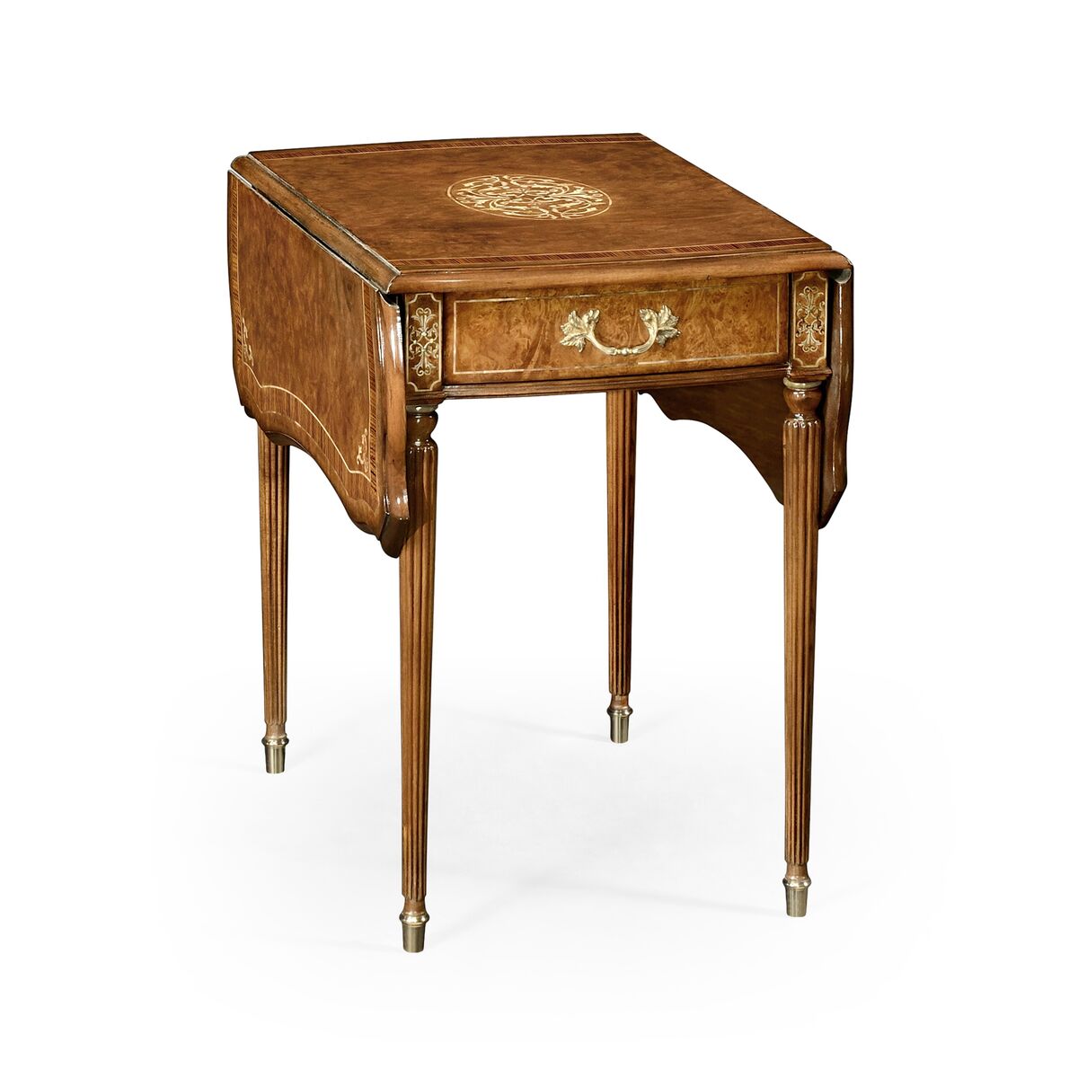 Burl & Mother of Pearl Pembroke Table ( 499212-BRW-MOP )