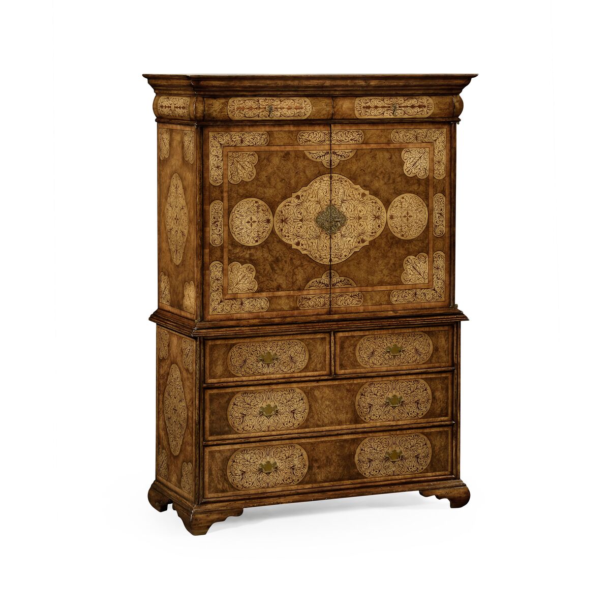 Light Walnut&Seaweed Escritoire Cabinet ( 492252-WLL )