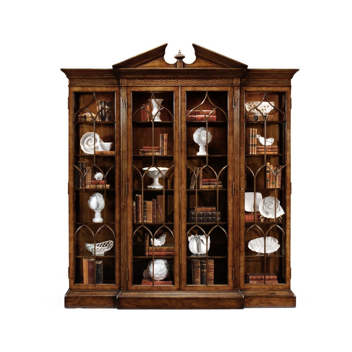 Triple Display Cabinet with Pediment ( 493073-WAL )