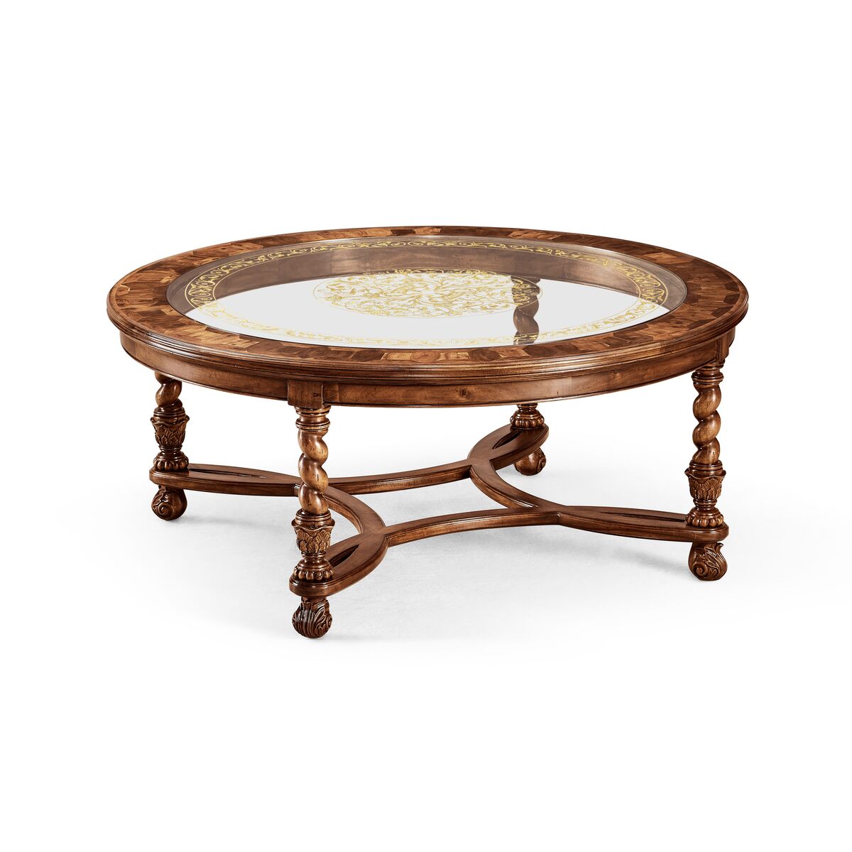 Circular Oyster & Églomisé Coffee Tabl ( 493849-WAL )
