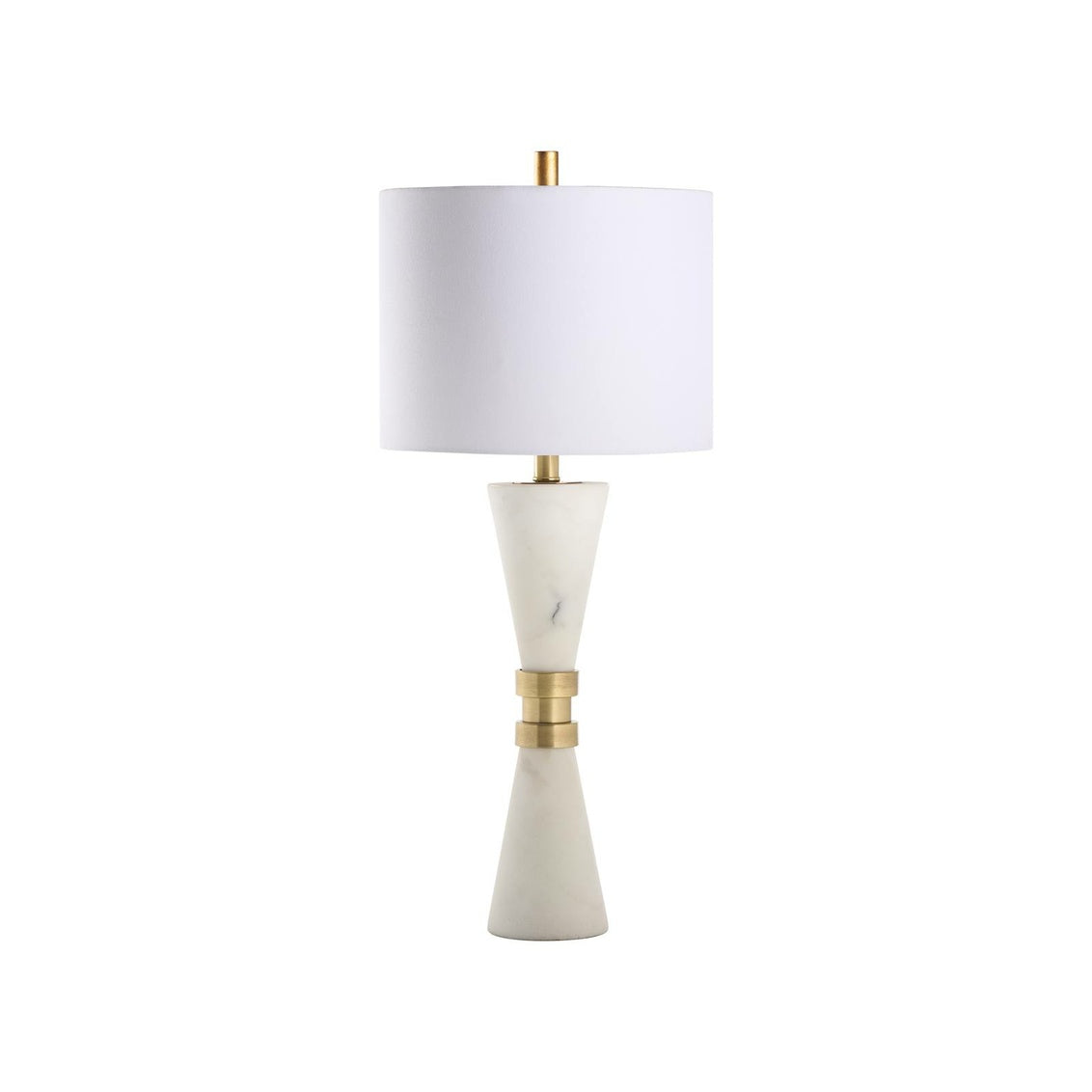 Elin Table Lamp in Natural White/Antique Brass / Marble - Chelsea House