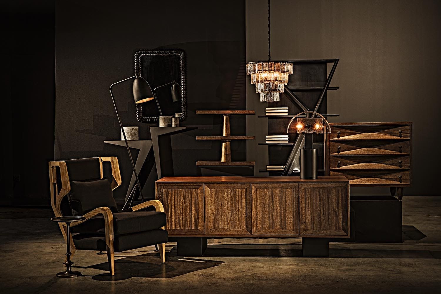 Steam Console, Black Iron in Matte Black — Noir Furniture