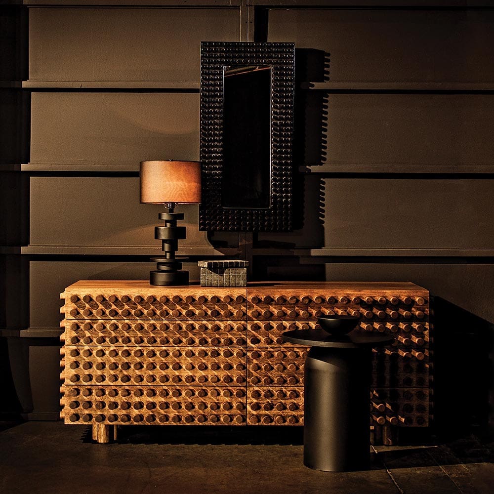 Faustus Mirror, Charcoal Black in Charcoal Black — Noir Furniture