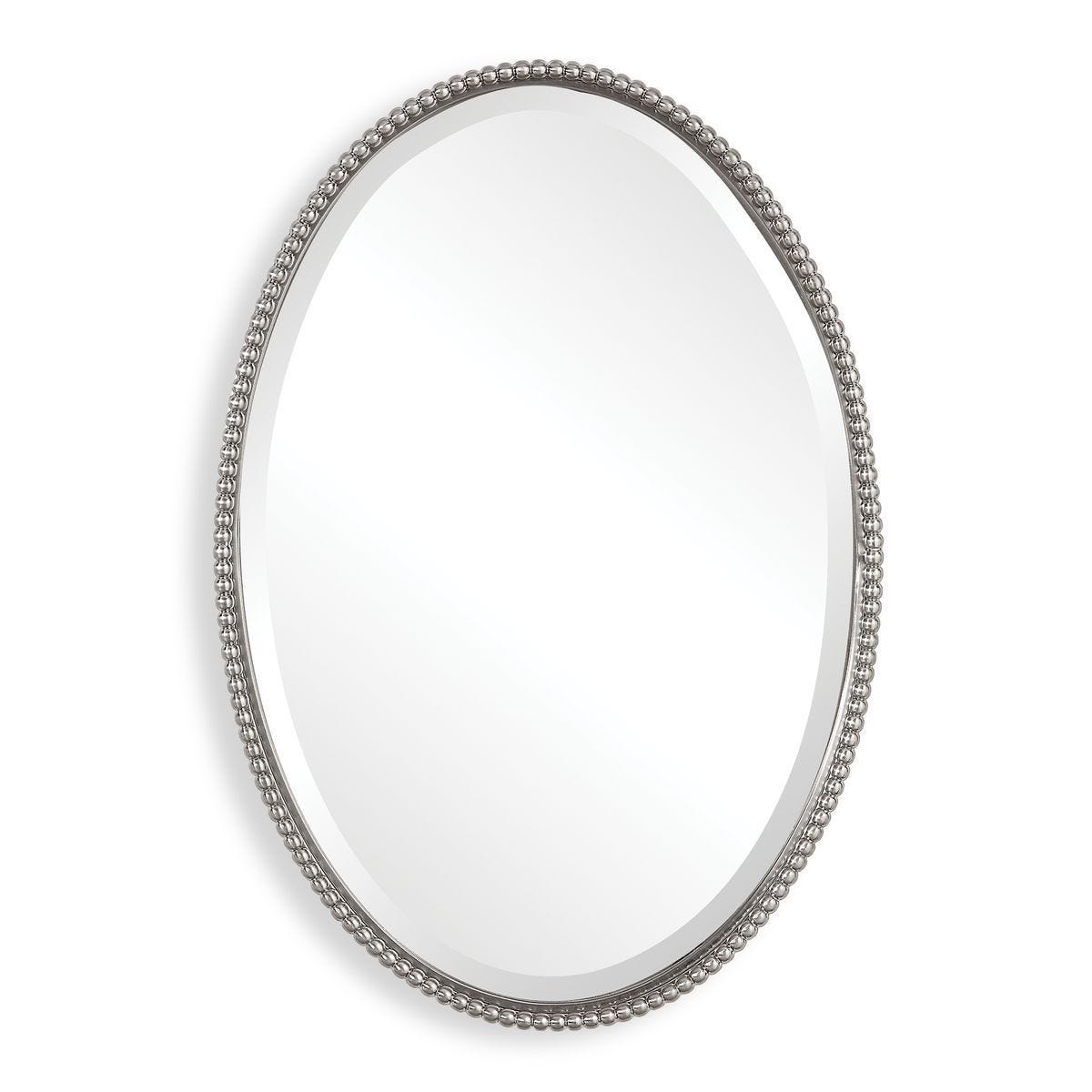 Sherise Oval Mirror, Nickel – Mirrors by Uttermost | Sutter & Vale