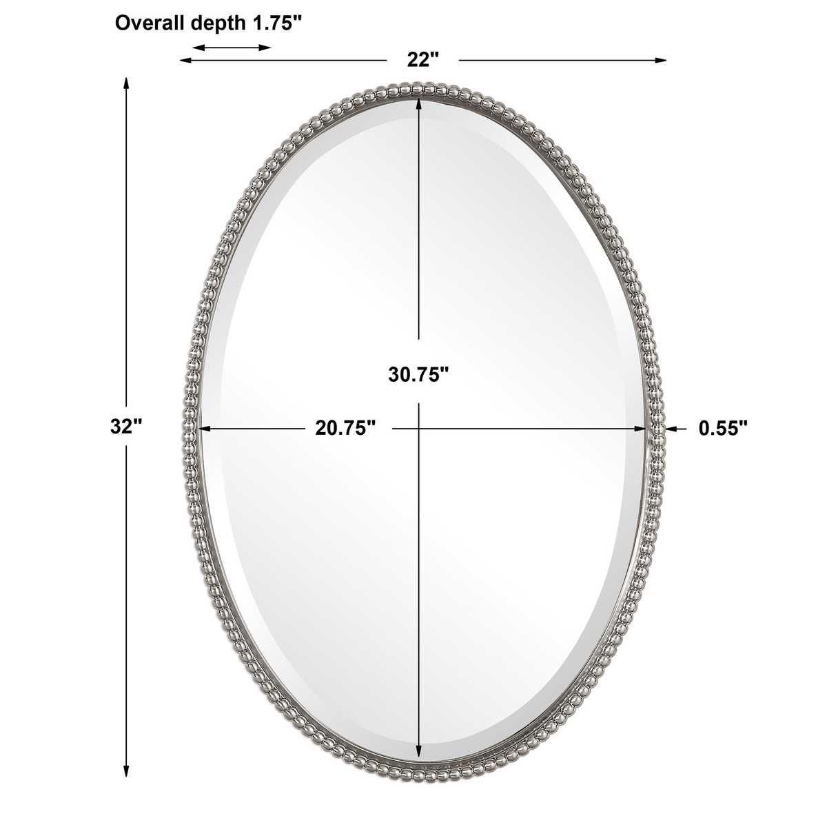 Sherise Oval Mirror, Nickel – Mirrors by Uttermost | Sutter & Vale