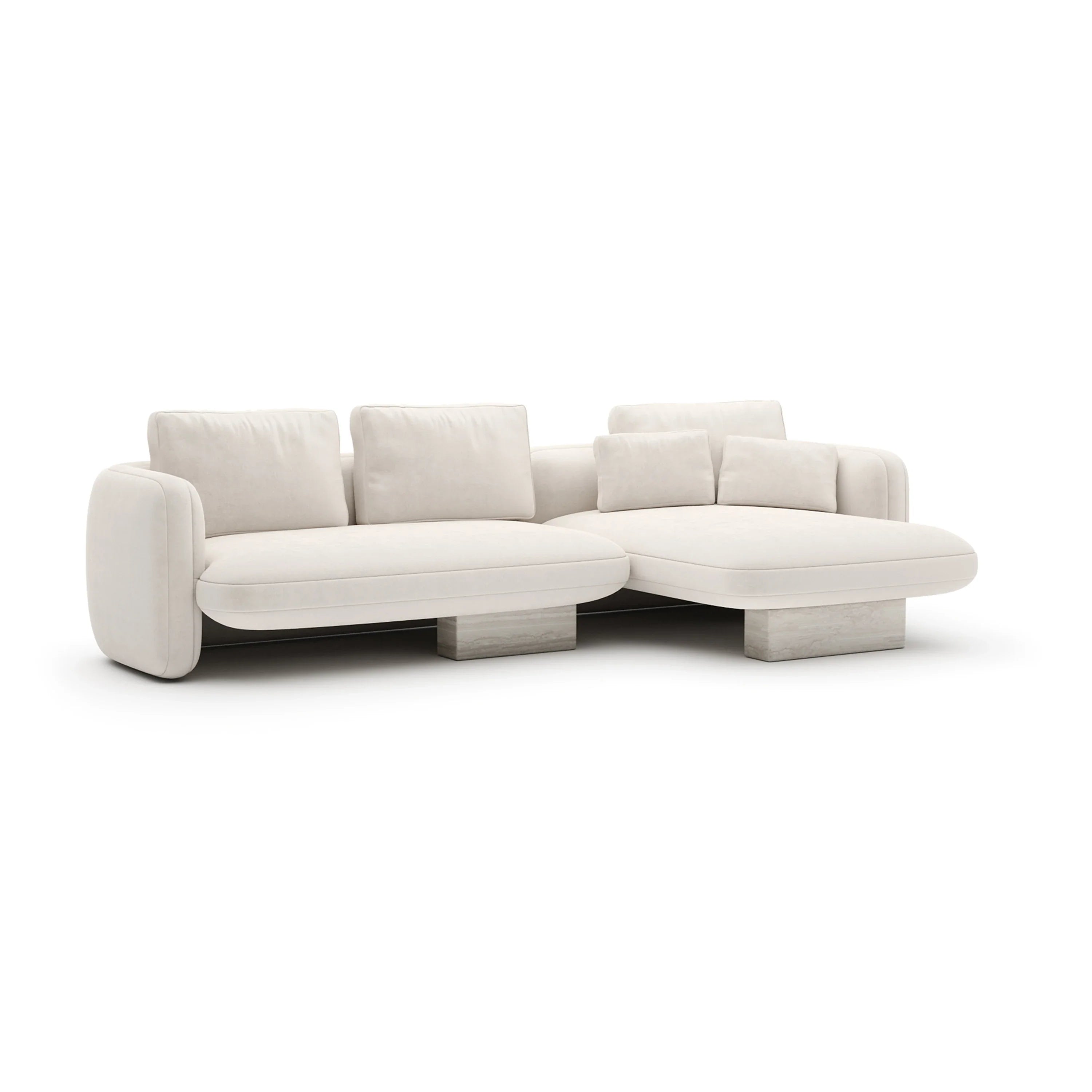 Overlap Right Chaise Sec Small Ecru