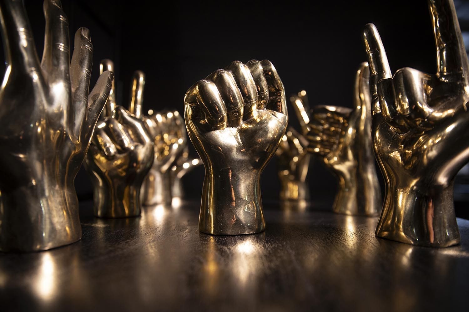 The Solidarity Fist, Brass in Antique Brass — Noir Furniture
