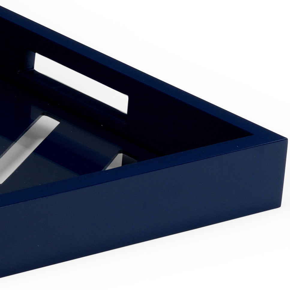 Tidewater Tray - Navy in 3.5 / Wood - Chelsea House