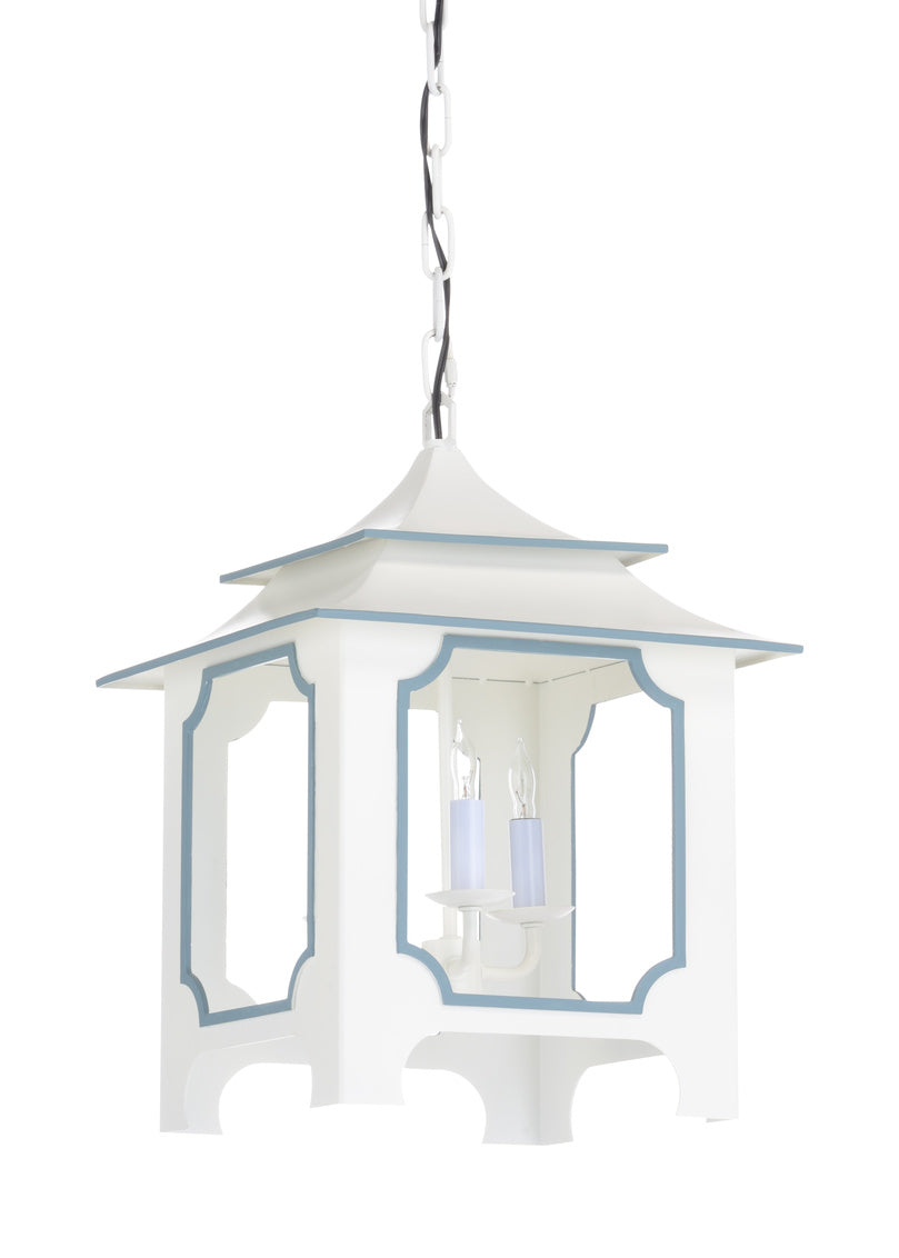 Tole Pagoda Lantern (Sm) - White in 18 / Iron - Chelsea House