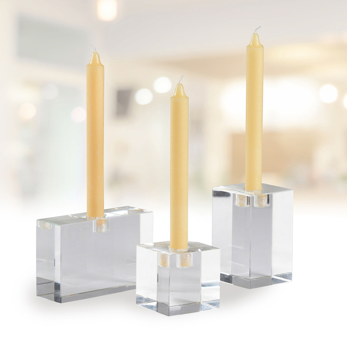 Trifoil Candlesticks (S3) in 4 / Crystal - Chelsea House