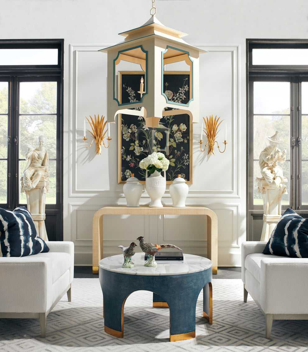 Aqueduct End Table - Blue in 27 / Marble - Chelsea House