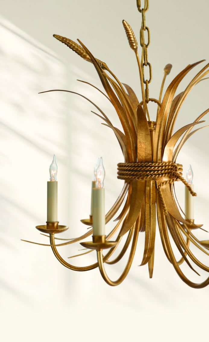 Wheat Chandelier - Gold in 18 / Iron - Chelsea House