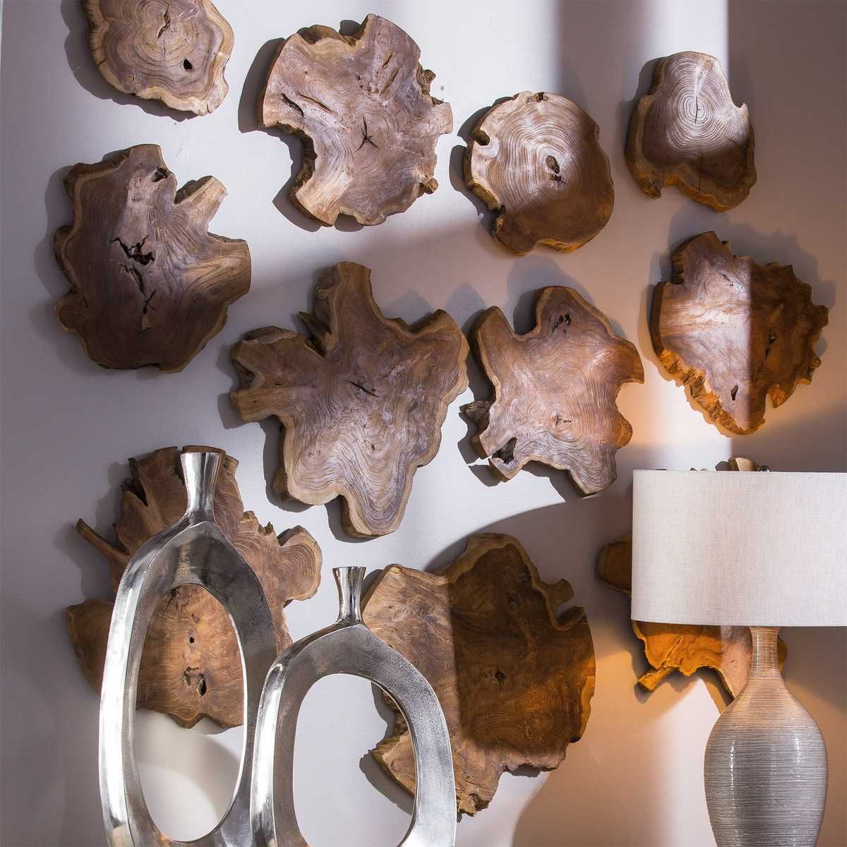 Kalani Indoor-Outdoor Wood Wall Decor, Natural, S/3 – Wall Decor by Uttermost | Sutter & Vale