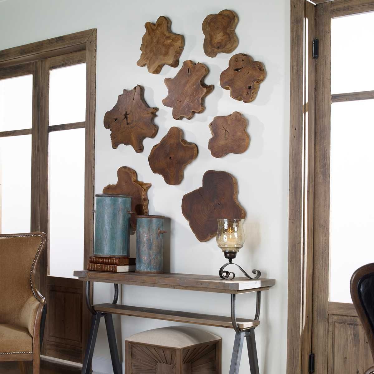 Kalani Indoor-Outdoor Wood Wall Decor, Natural, S/3 – Wall Decor by Uttermost | Sutter & Vale