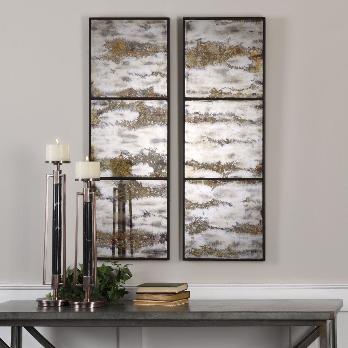 Rahila Mirrored Wall Panels, S/2 – Wall Decor by Uttermost | Sutter & Vale