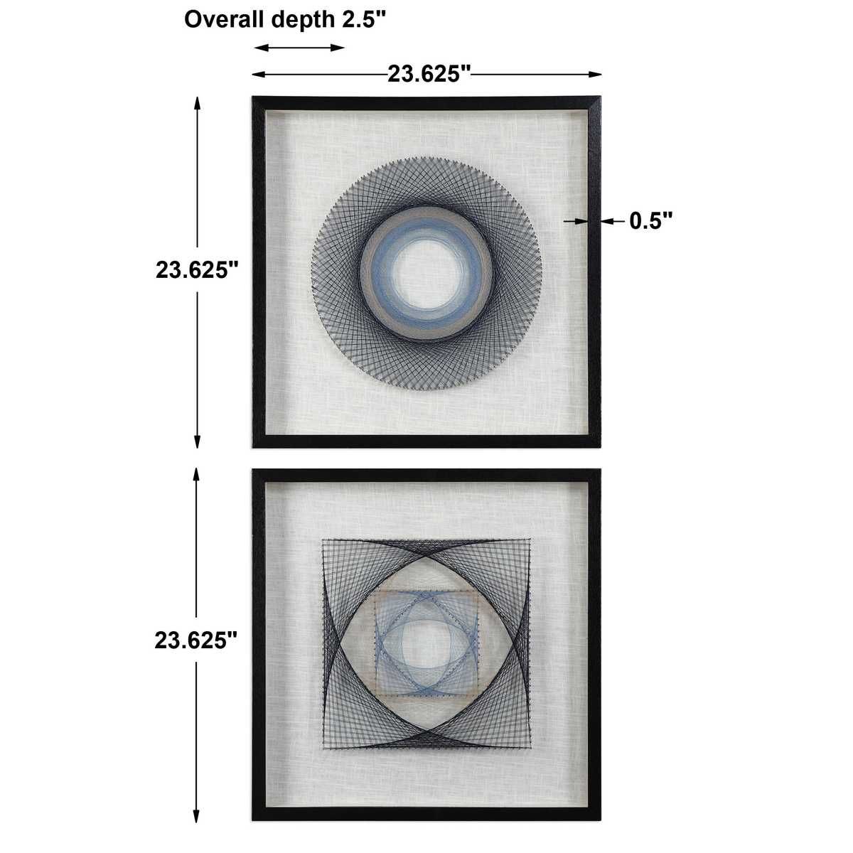 String Duet Shadow Boxes, S/2 – Wall Decor by Uttermost | Sutter & Vale