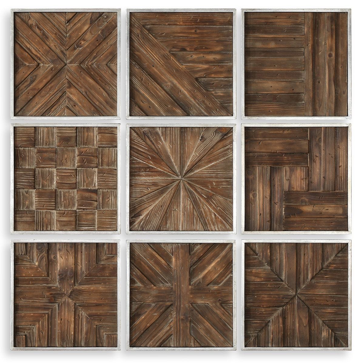 Bryndle Squares Wood Wall Decor, S/9 – Wall Decor by Uttermost | Sutter & Vale