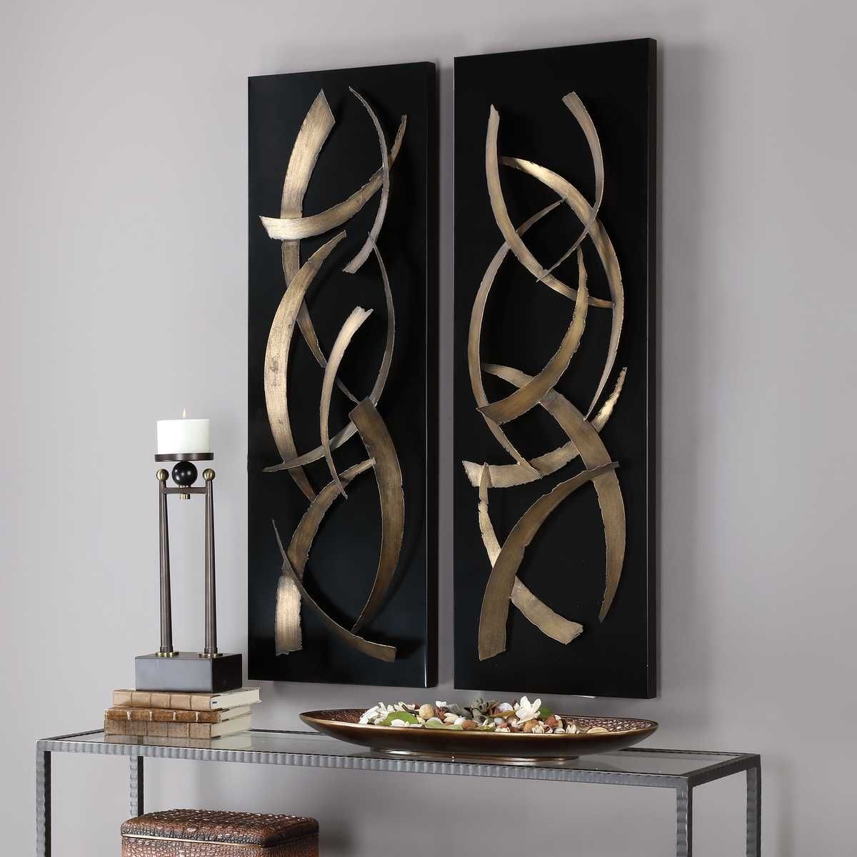 Brushstrokes Metal Wall Panels, S/2 – Wall Decor by Uttermost | Sutter & Vale