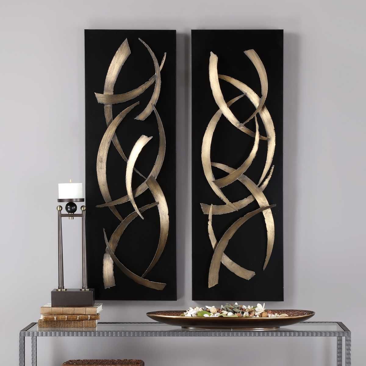 Brushstrokes Metal Wall Panels, S/2 – Wall Decor by Uttermost | Sutter & Vale