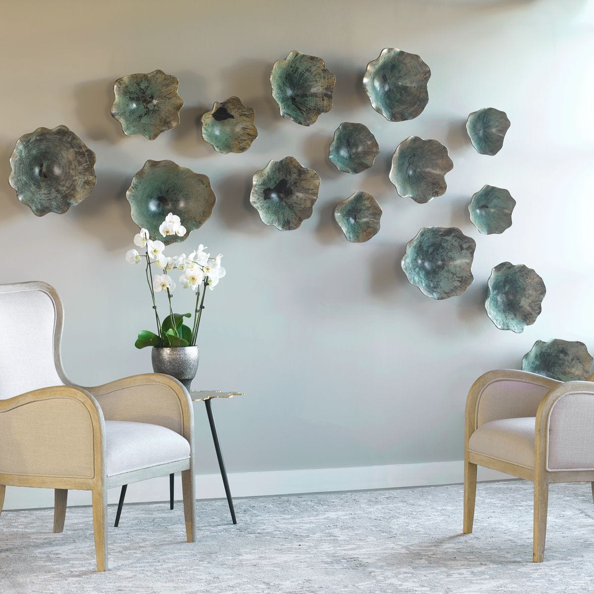 Teo Wood Wall Decor, Blue, S/3 – Wall Decor by Uttermost | Sutter & Vale