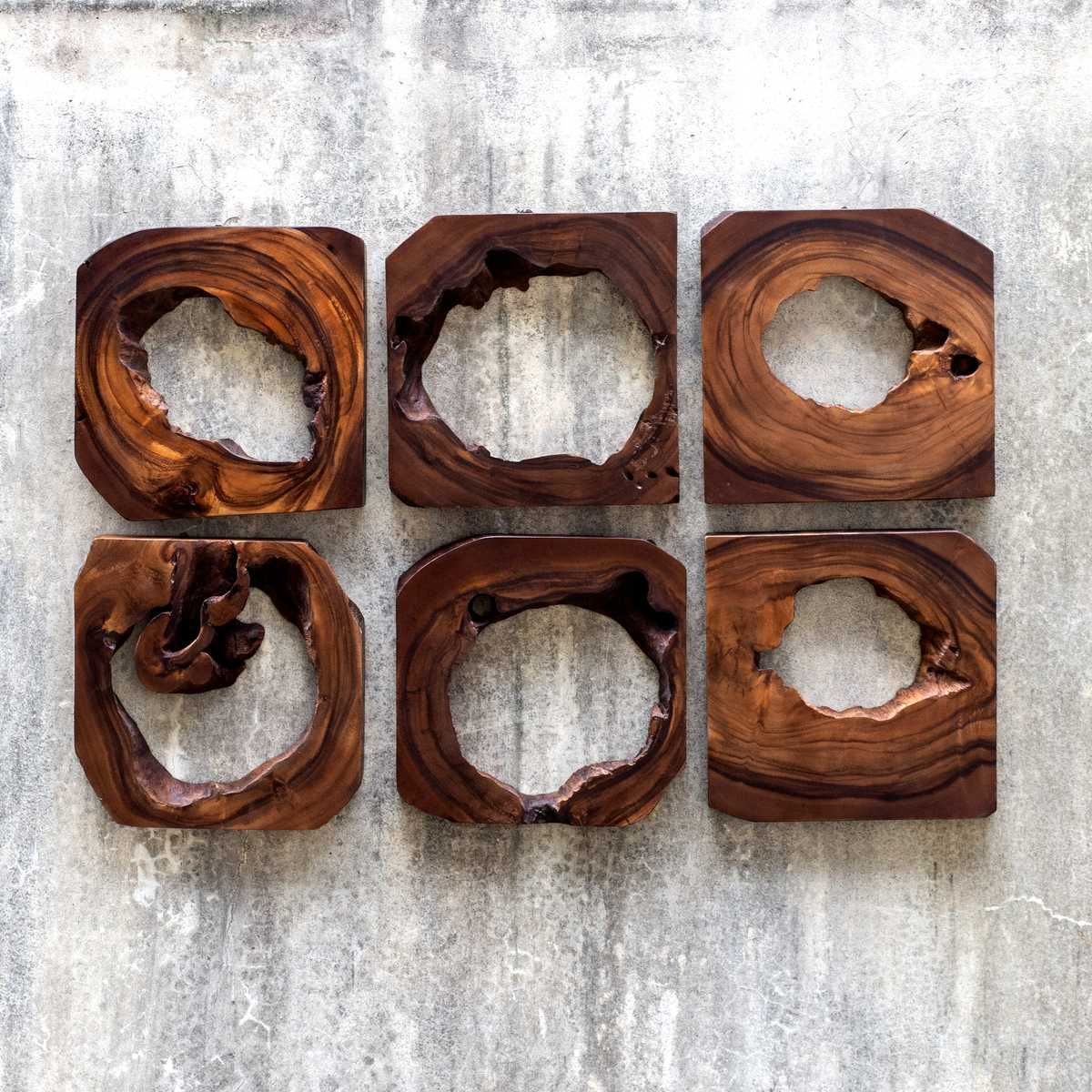 Adlai Wood Wall Decor, S/6 – Wall Decor by Uttermost | Sutter & Vale