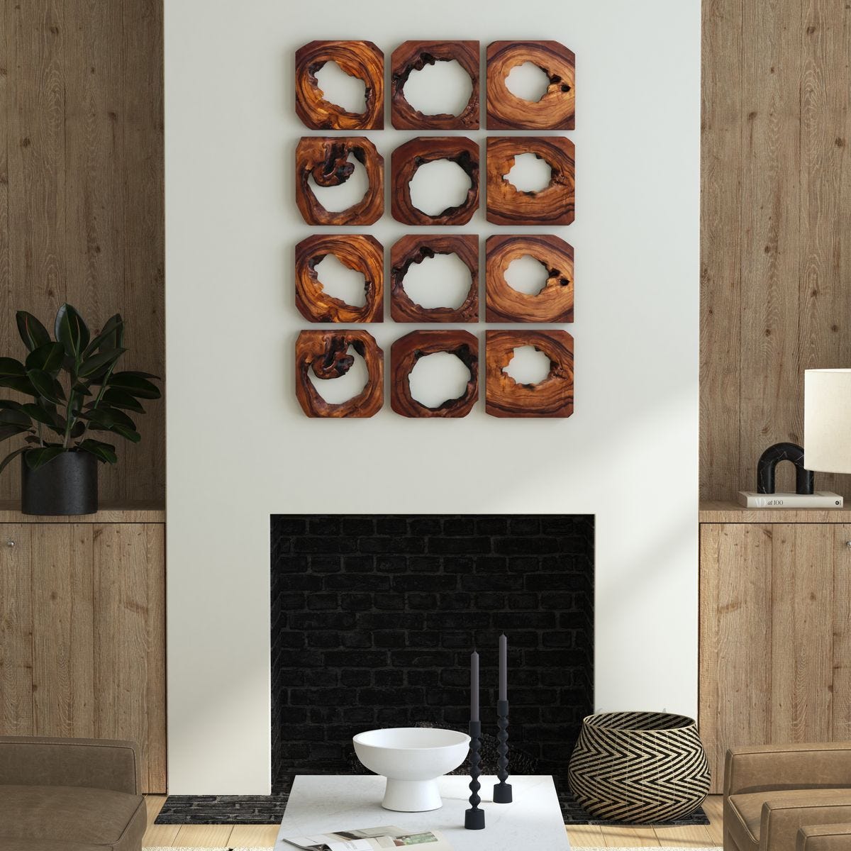 Adlai Wood Wall Decor, S/6 – Wall Decor by Uttermost | Sutter & Vale