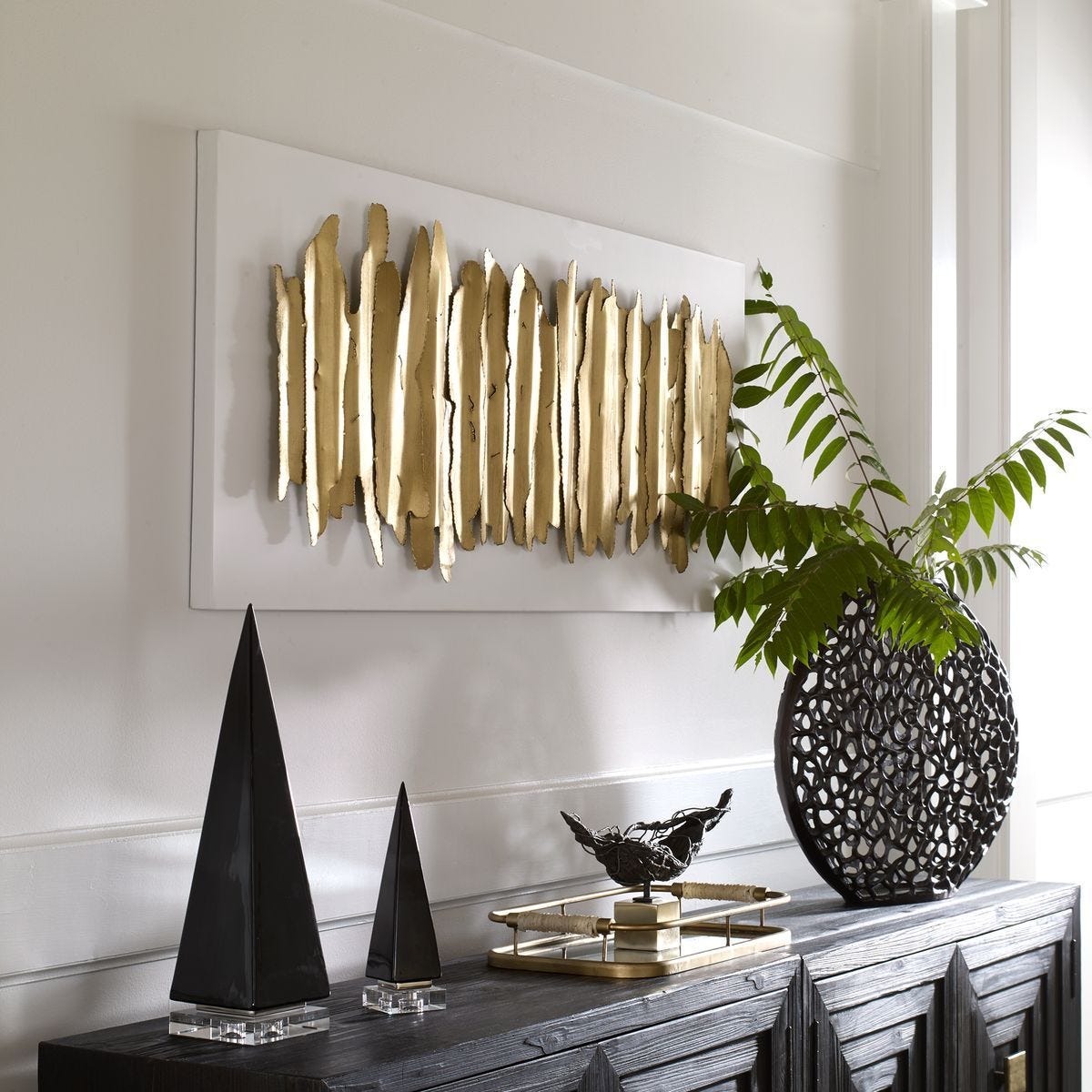Lev Metal Wall Decor, White – Wall Decor by Uttermost | Sutter & Vale