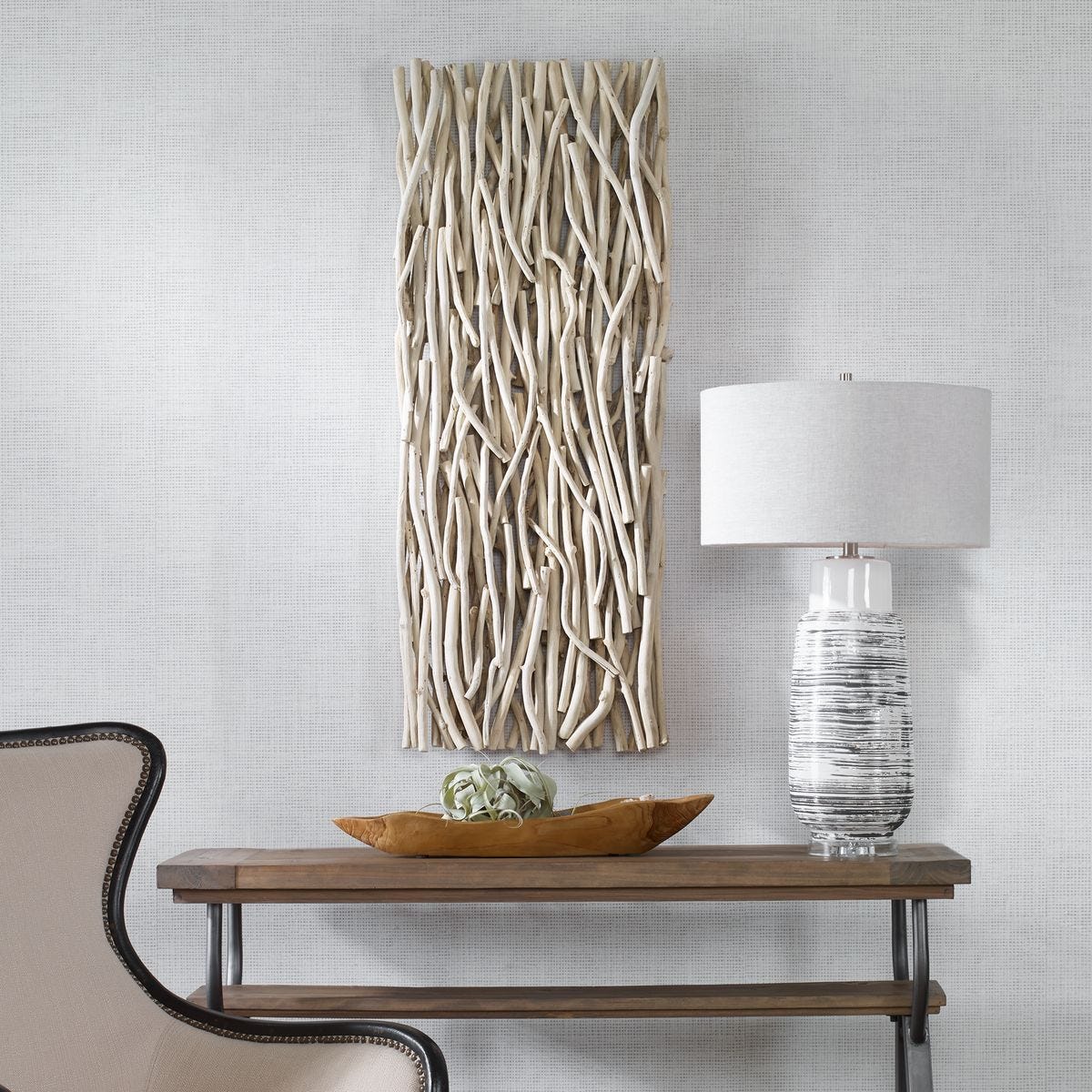 Gathered Teak Wood Wall Decor, Bleached – Wall Decor by Uttermost | Sutter & Vale