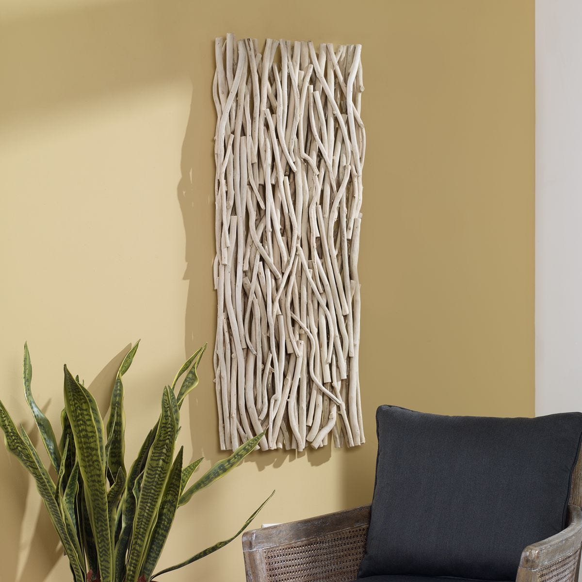 Gathered Teak Wood Wall Decor, Bleached – Wall Decor by Uttermost | Sutter & Vale