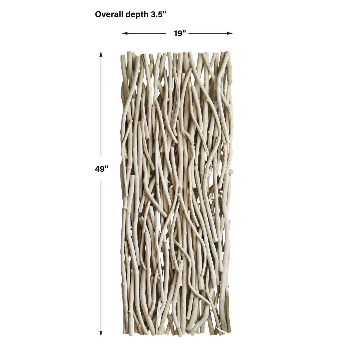 Gathered Teak Wood Wall Decor, Bleached – Wall Decor by Uttermost | Sutter & Vale