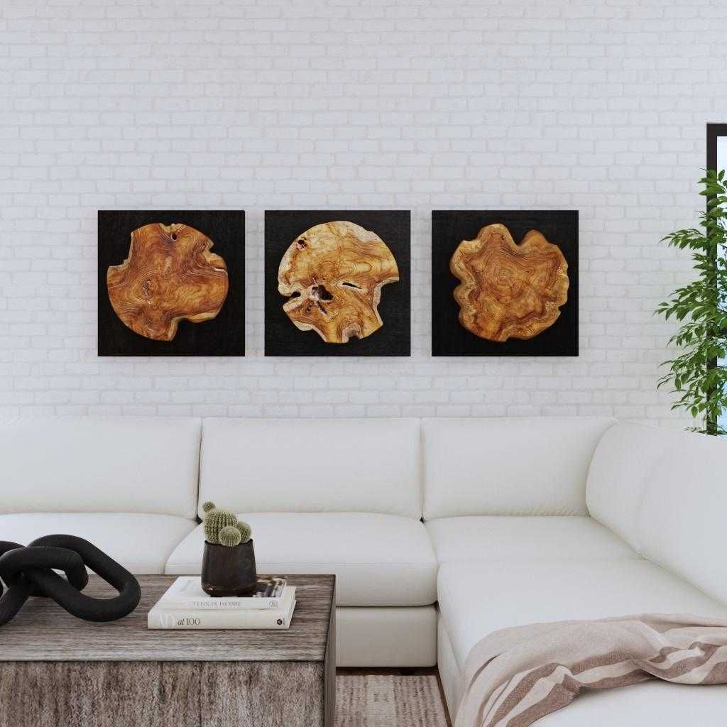 Kolini Wood Wall Decor, S/3 – Wall Decor by Uttermost | Sutter & Vale