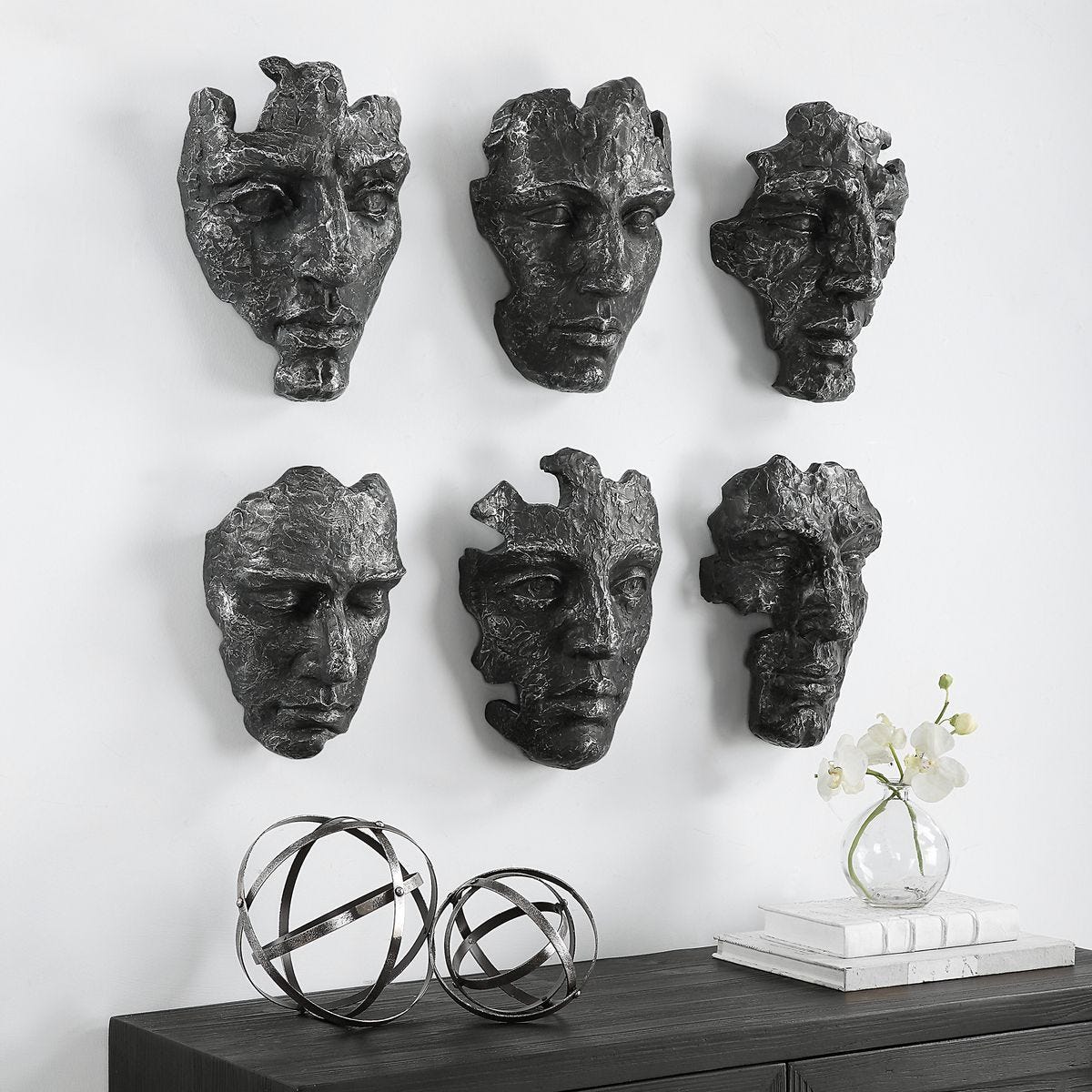 Self-Portrait Wall Decor, Gray, S/6 – Wall Decor by Uttermost | Sutter & Vale