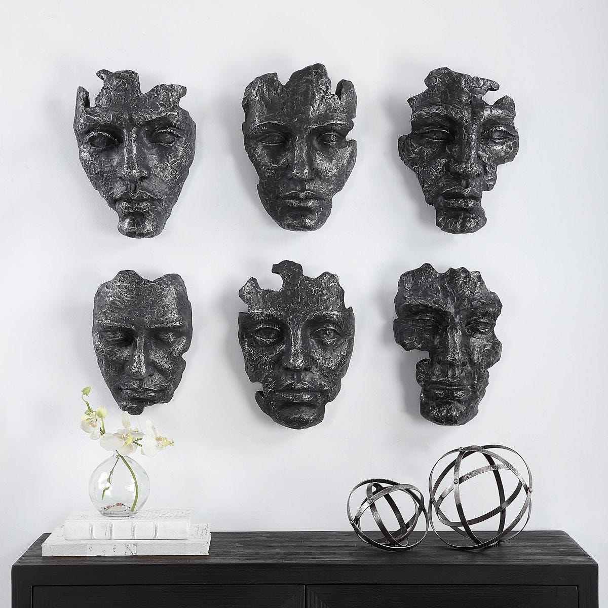 Self-Portrait Wall Decor, Gray, S/6 – Wall Decor by Uttermost | Sutter & Vale