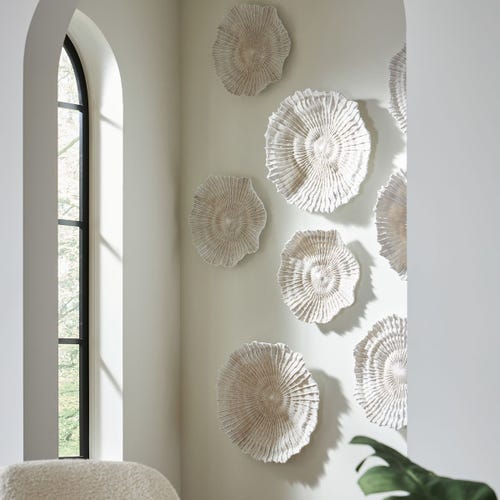 Ocean Gems Indoor-Outdoor Wall Decor, Natural, S/3