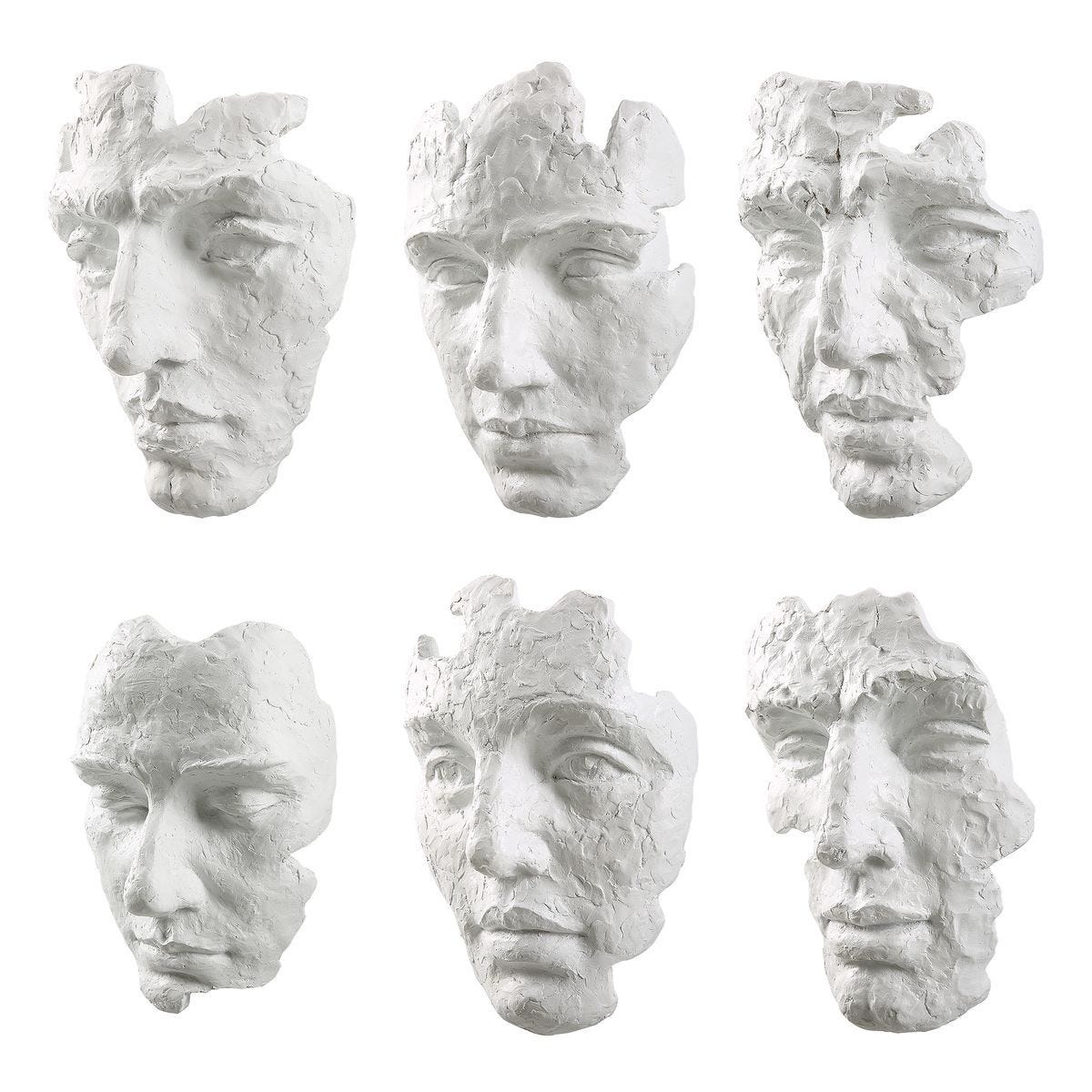 Self-Portrait Wall Decor, White, S/6 – Wall Decor by Uttermost | Sutter & Vale
