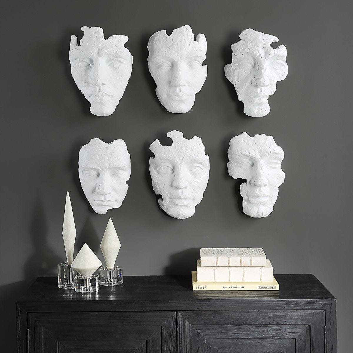 Self-Portrait Wall Decor, White, S/6 – Wall Decor by Uttermost | Sutter & Vale