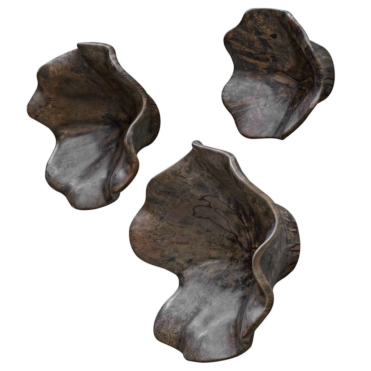 Teo Wood Wall Decor, Mocha, S/3 – Wall Decor by Uttermost | Sutter & Vale