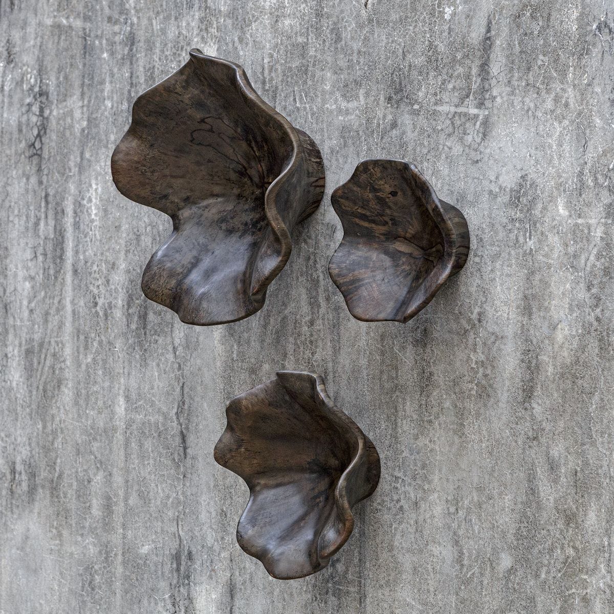 Teo Wood Wall Decor, Mocha, S/3 – Wall Decor by Uttermost | Sutter & Vale