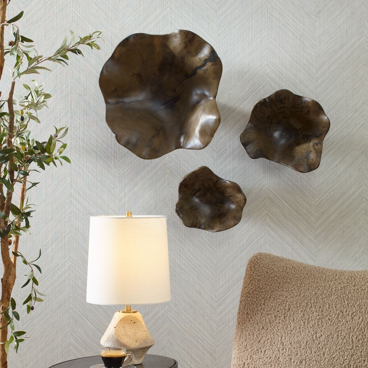 Teo Wood Wall Decor, Mocha, S/3 – Wall Decor by Uttermost | Sutter & Vale