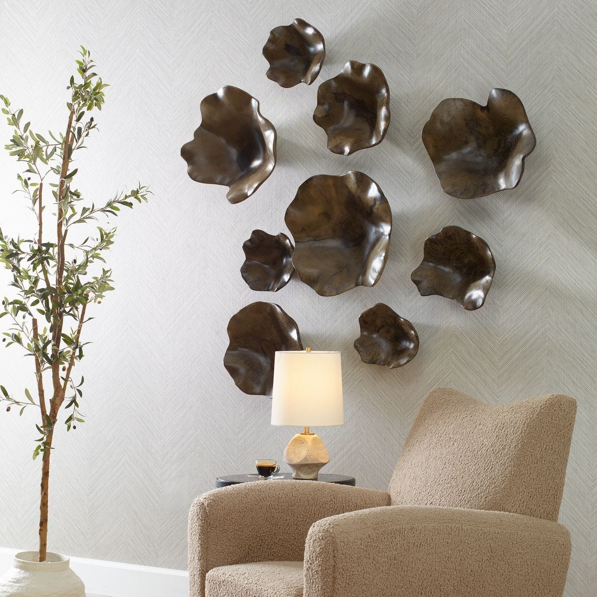 Teo Wood Wall Decor, Mocha, S/3 – Wall Decor by Uttermost | Sutter & Vale