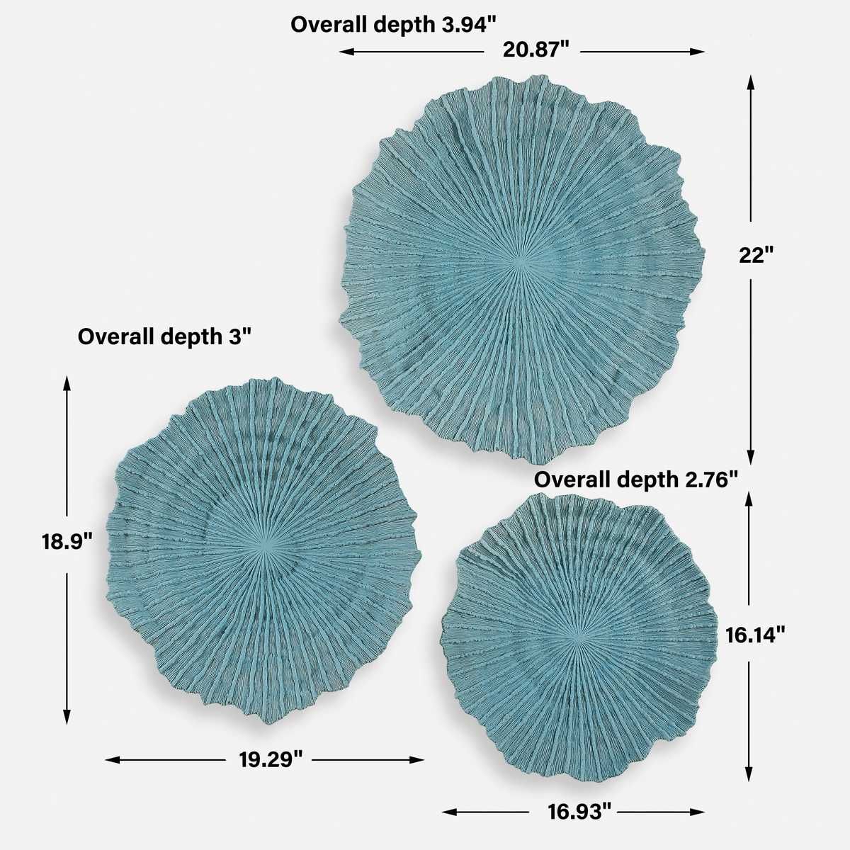 Ocean Gems Wall Decor, Blue, S/3 – Wall Decor by Uttermost | Sutter & Vale