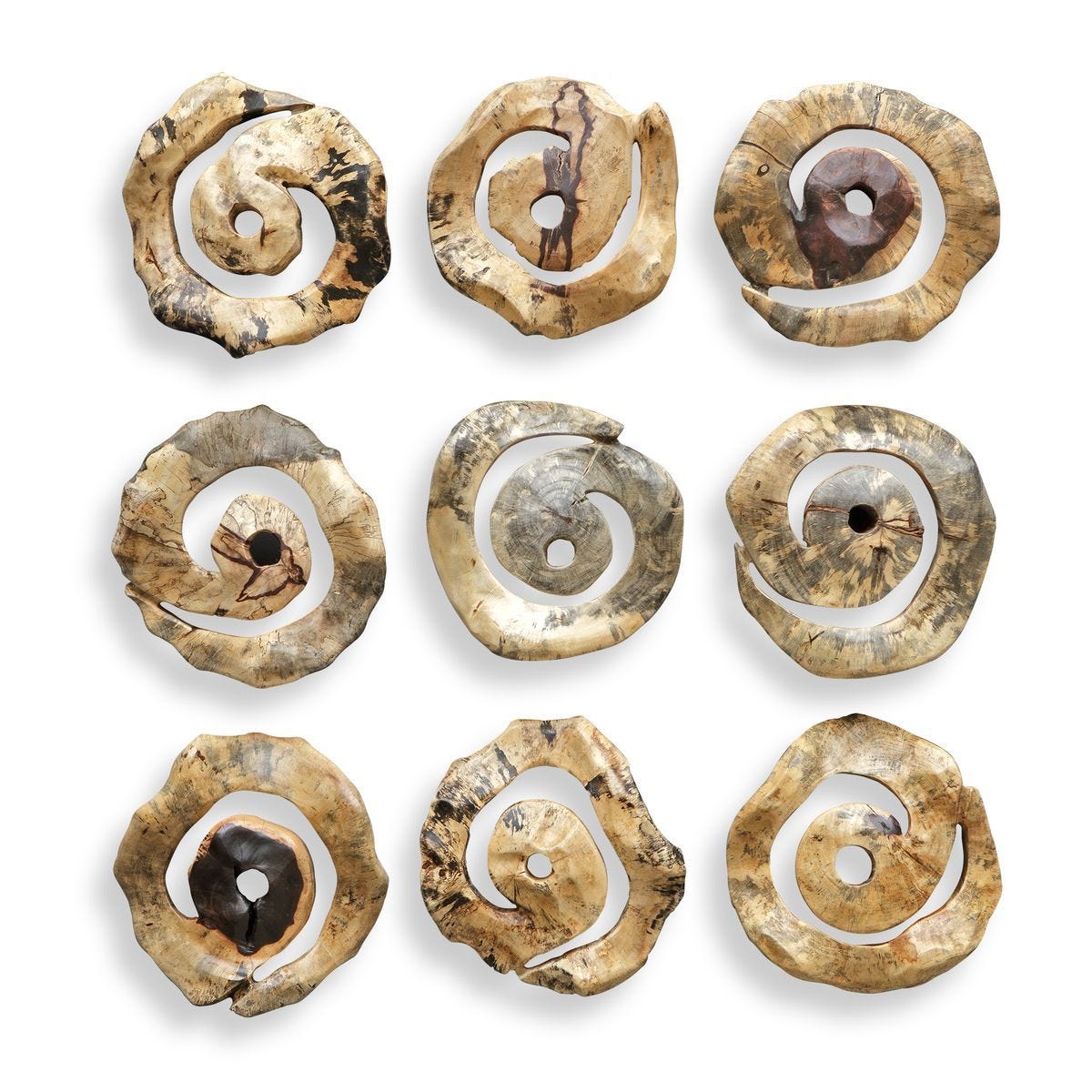 Corkscrew Wood Wall Decor, S/9 – Wall Decor by Uttermost | Sutter & Vale