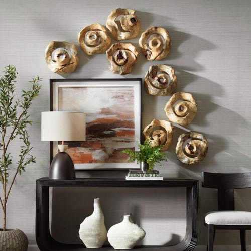 Corkscrew Wood Wall Decor, S/9