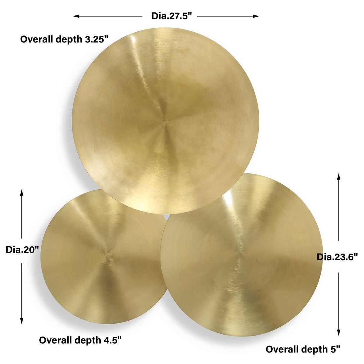 Cymbalic Metal Wall Decor, S/3 – Wall Decor by Uttermost | Sutter & Vale