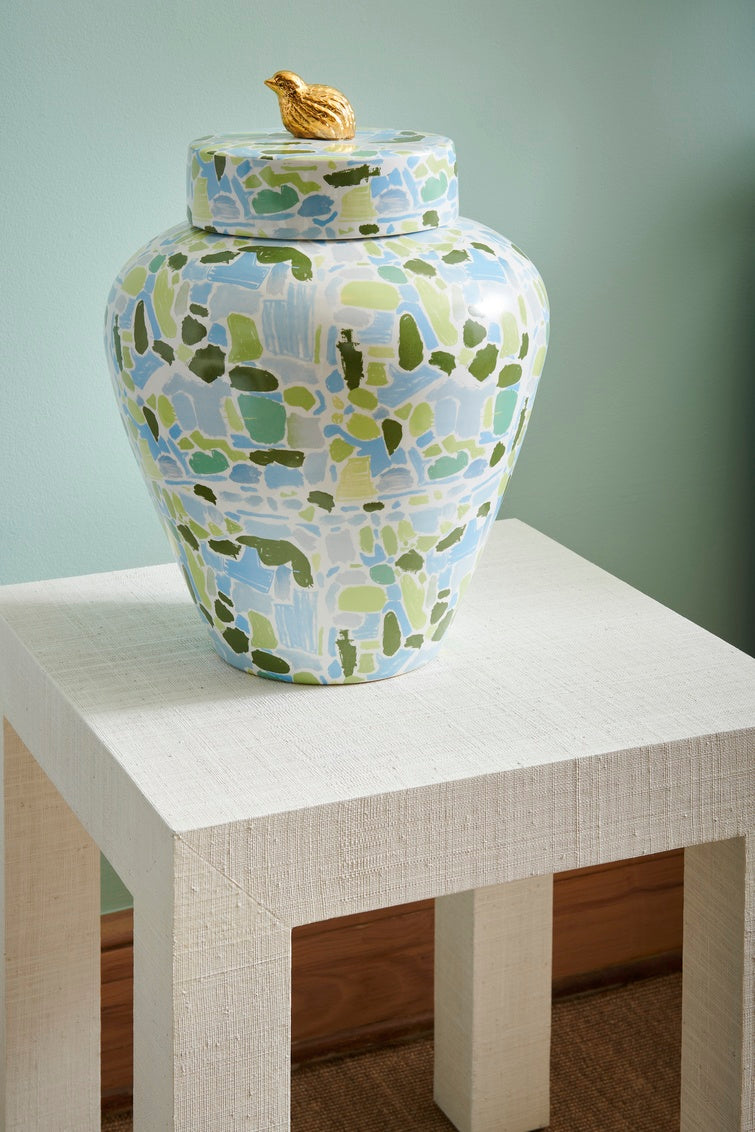 Sanibel Side Table - White in 24 / Raffia - Chelsea House