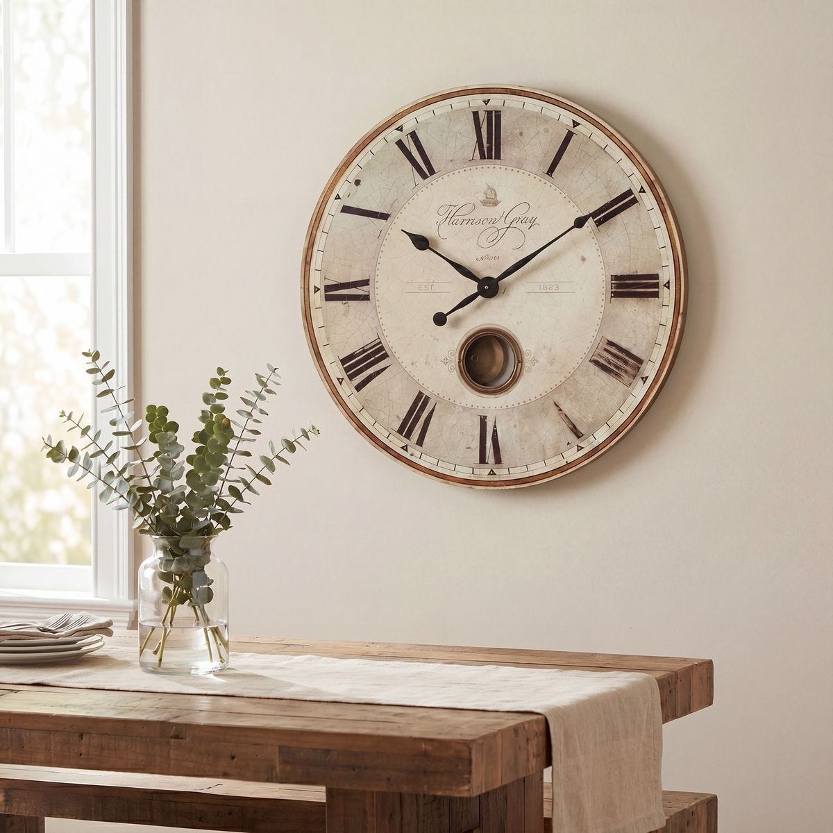 Harrison Gray 23" Wall Clock – Wall Decor by Uttermost | Sutter & Vale
