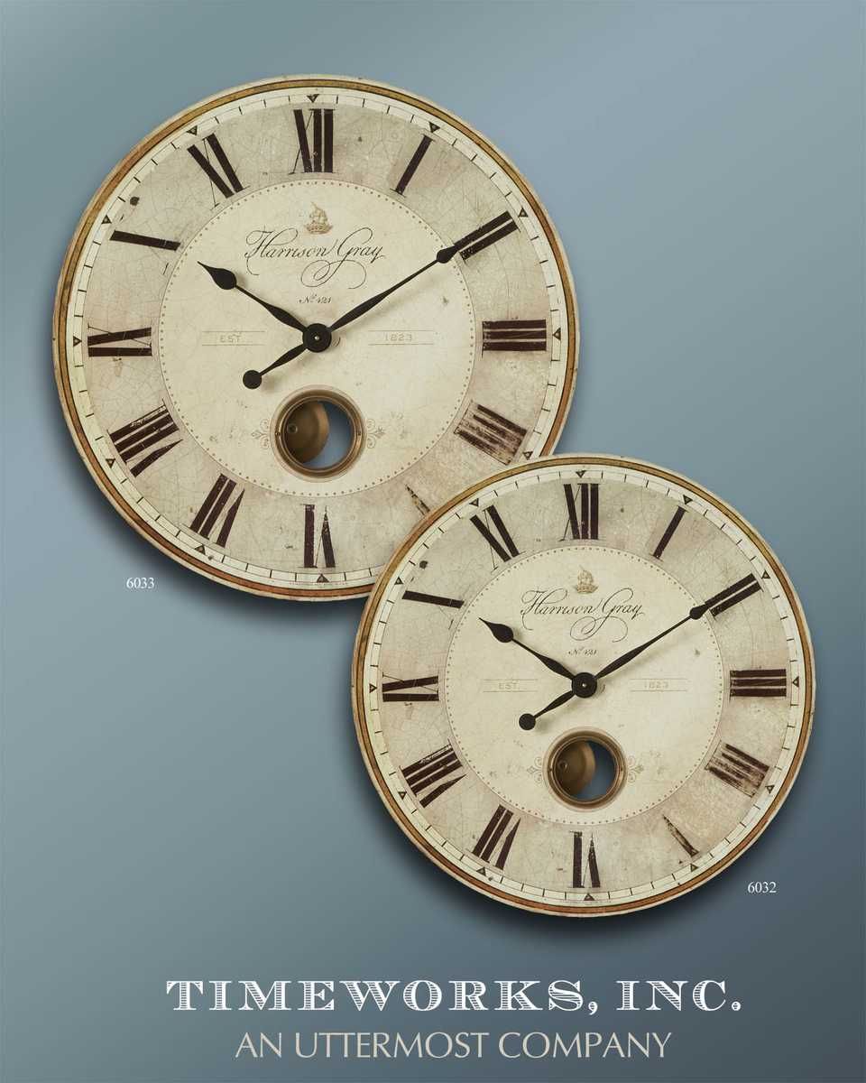 Harrison Gray 23" Wall Clock – Wall Decor by Uttermost | Sutter & Vale