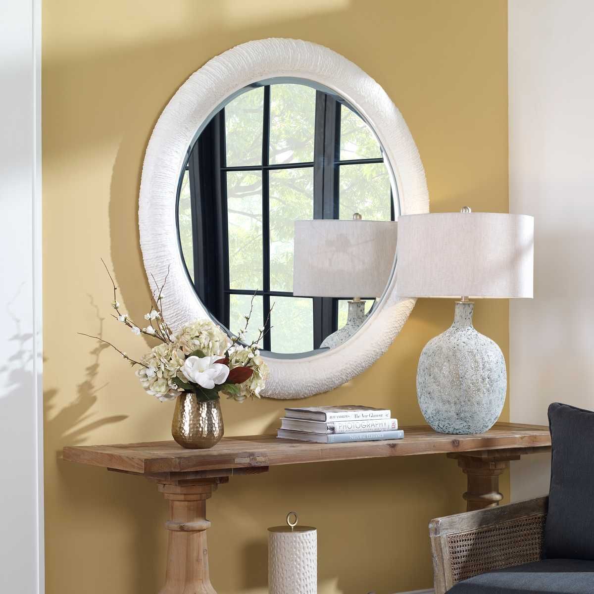 Mariner Round Mirror, White – Mirrors by Uttermost | Sutter & Vale