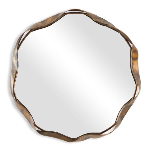 Catch The Wave Round Mirror, Bronze